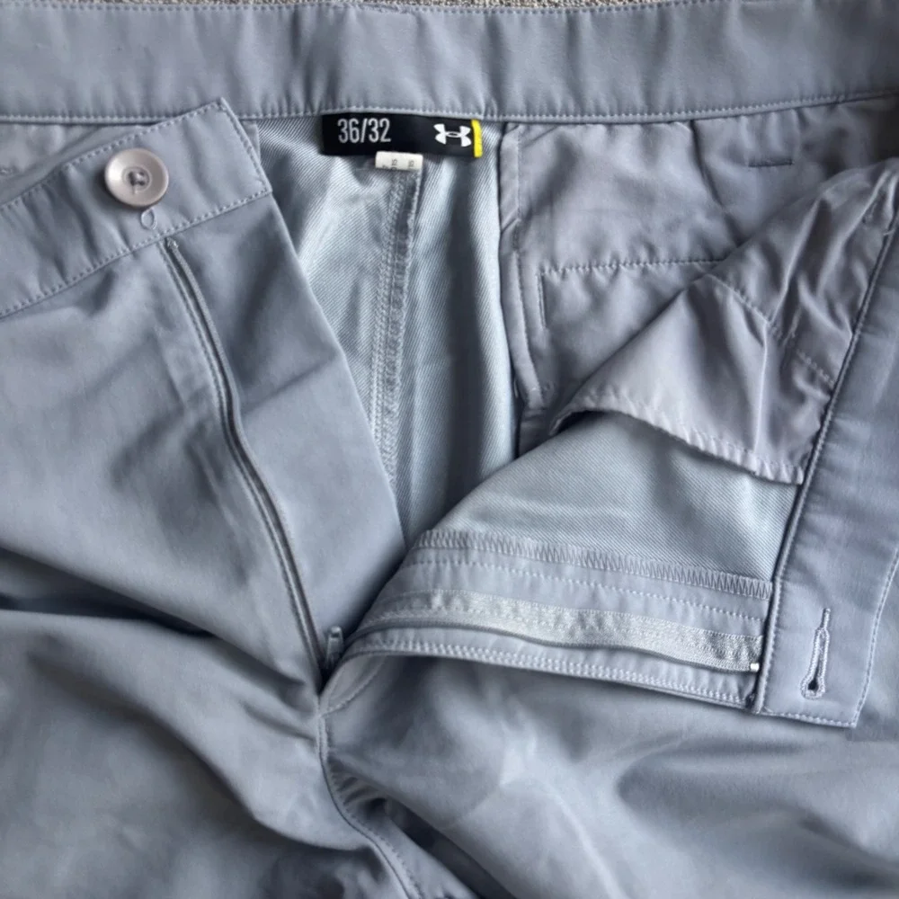 Under Armour Pants Mens 36x32 Golf Performance Gray Flat Front Straight Leg